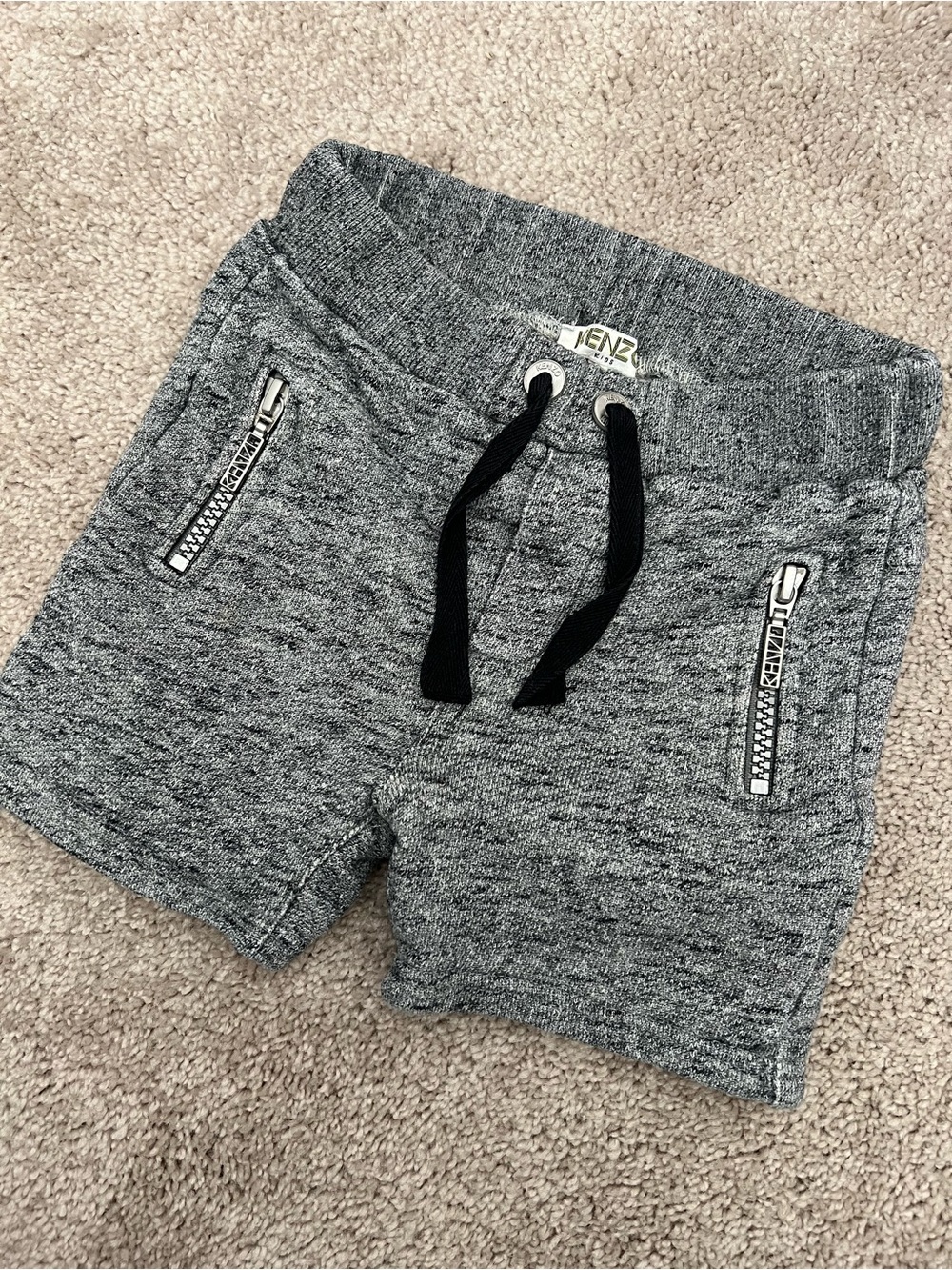Kenzo Jungle Gray Drawstring Kids Shorts